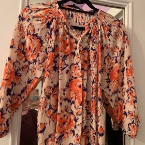 Tucker Pink Printed 100% Silk Top